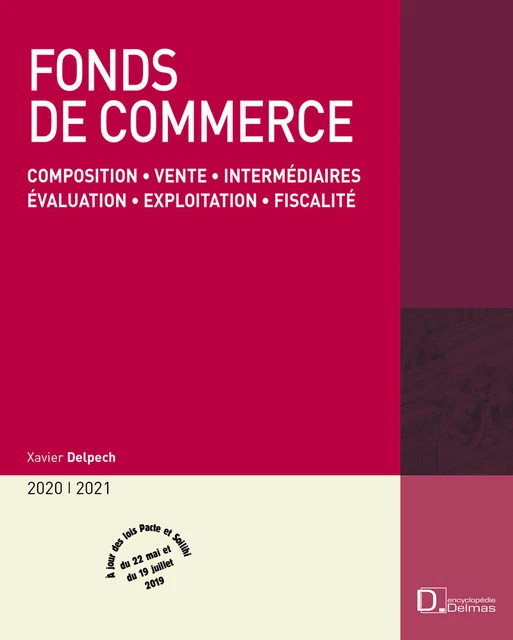 Fonds de commerce 2020/21 - Composition . Vente . Intermédiaires . Évaluation
