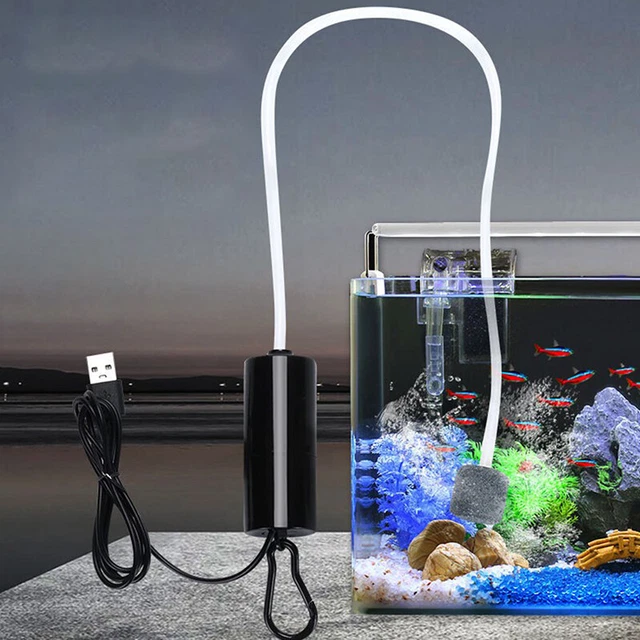 Aquarium Oxygen Gas Pump USB Fish Tank Small Aerator Air Compressor Mini
