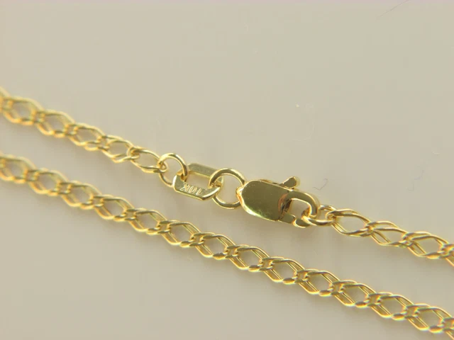 Real 10k gold chain diamond cut loose rope figaro cuban Cable Necklace