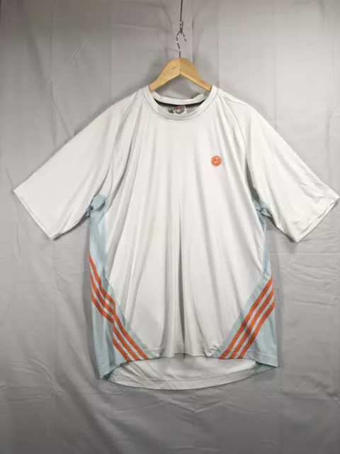 T-shirt vintage 2006 Roland Garros Adidas, taglia XL - 48"" petto, bianca, usata.