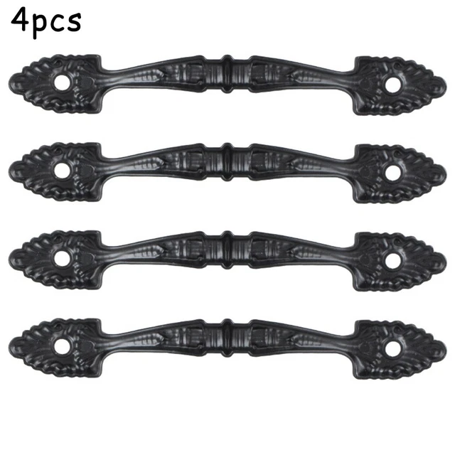 4pcs Black Antique Cast Iron Kitchen Cupboard Shed Gate Door Pull Handle