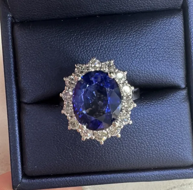 14K White Gold Diamond Sapphire Ring