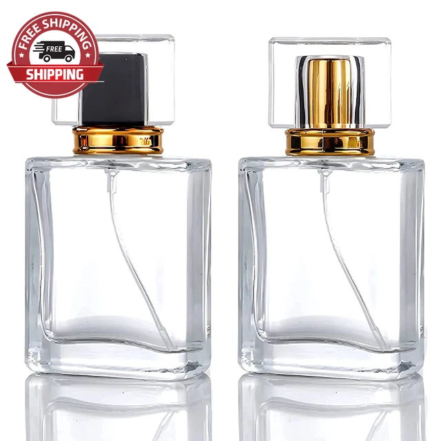KIT TOWN 50Ml 1.7 OZ Refillable Glass Perfume Bottles Empty Travel Perfume Atomi