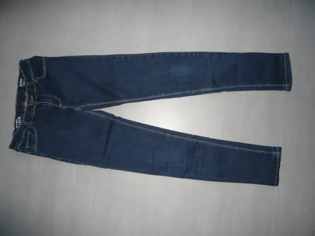 Pantalon fille en jean bleu marine 12 ans Monoprix