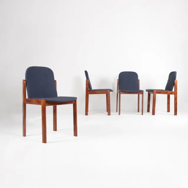 4 sedie in legno e tessuto anni 60, chairs, Italian design, vintage