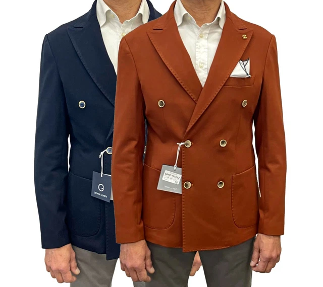 Giacca Uomo Elegante Doppiopetto Invernale Doppio Petto Made in Italy Sartoriale