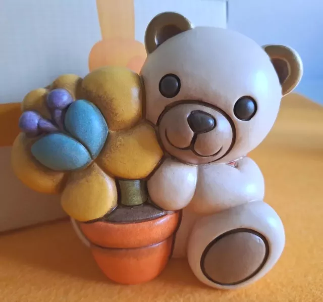 Thun Bellissimo  Teddy Con Piantina Di Fiori Nuovo Con Scatola