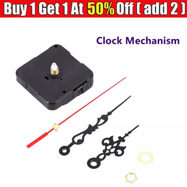 DIY Wall Quartz Clock Movement Mechanism Replacement Kit Tool Parts Red Hands US