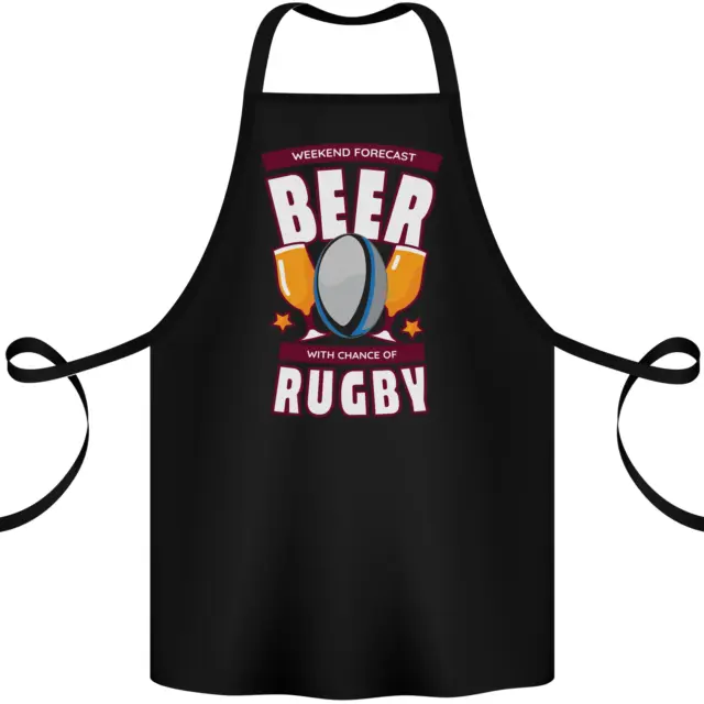 Weekend Forecast Beer Alcohol Rugby Funny Cotton Apron 100% Organic