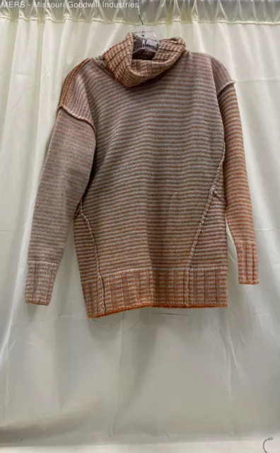 Cabi Women's Orange & Gray Turtle Neck Pullover Sweater - Size XS