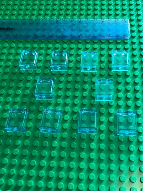 LEGO 10 x Transparent Trans-Light Blue 1 x 2 x 2 Panel Windows / Windscreen