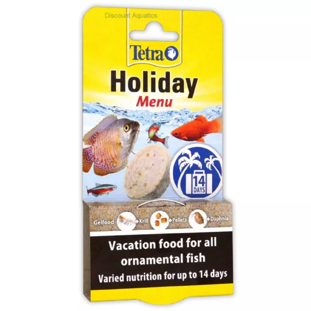 Tetra Holiday Menu Vacation Food 2 weeks 14 days Aquarium Fish Tank Gel Daphnia