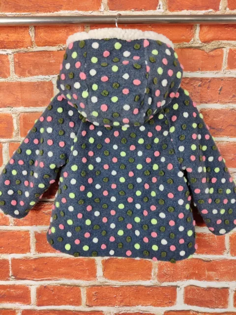 Giacca Cappotto Spot Ragazza Next Age 2-3 Anni Blu Dobby Foderato In Pile Tessuto In Ottime Condizioni 98Cm 2