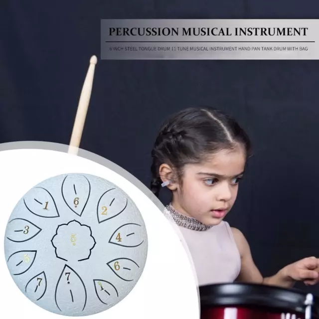 Tongue Drum Percussion Instrument Padded Drum Bag Handheld Drum (White)