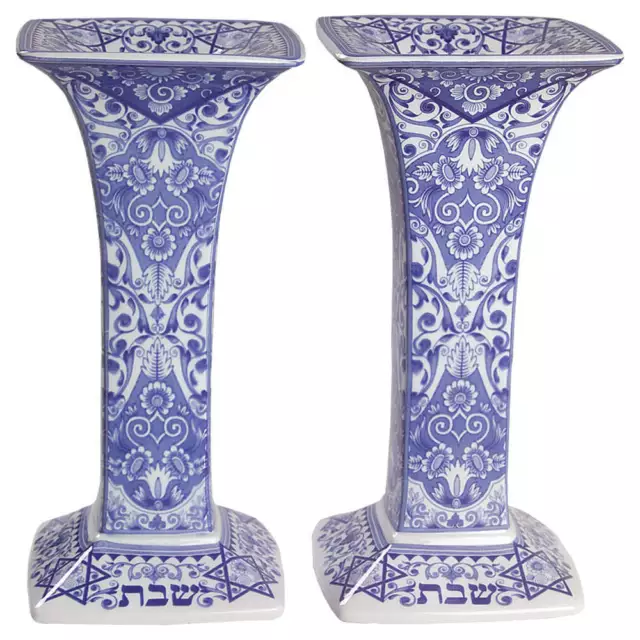 Spode Blue Room  Sabbath Candlesticks  3746121