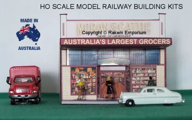 Grocery Shop Moran & Cato Model Train Railway Building Kit HO Scale HOMC1