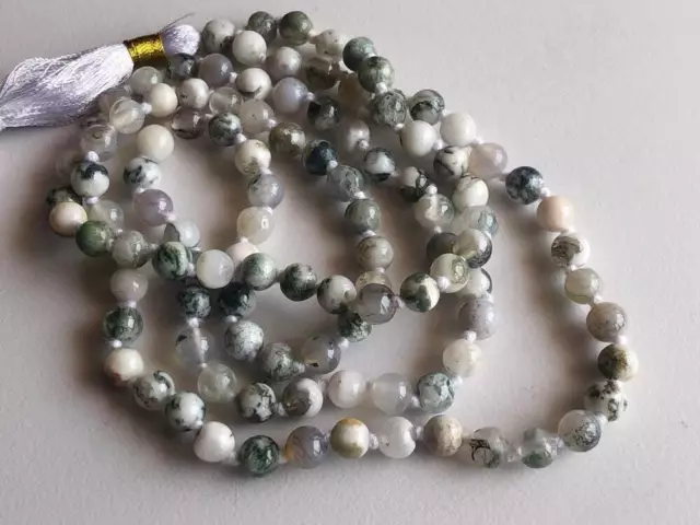 6-6.5mm Albero Agata Gemma Preghiera Perline, 108 Mala Yoga Meditazione