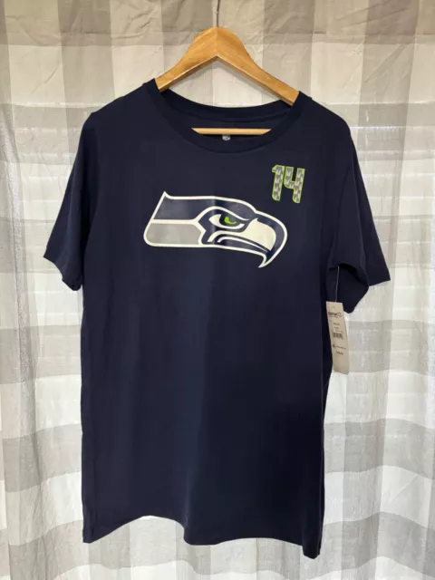 Seattle Seahawks Shirt Youth Blue Short Sleeve Number 14 DK Metcalf NFL NWT