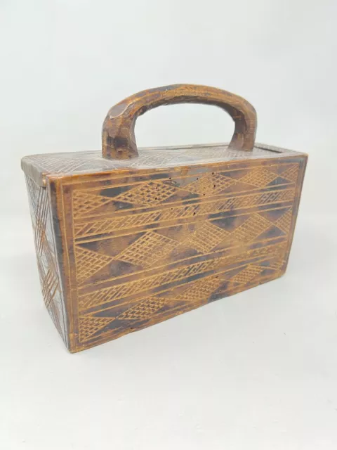 Boite Coffret Bois Art Populaire A Identifier XIX EME Antique Box 19 th