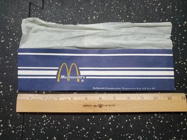 1970s, McDonald's, Unused Adjustable Employee (Blue) Paper Hat (Scarce / Vintage
