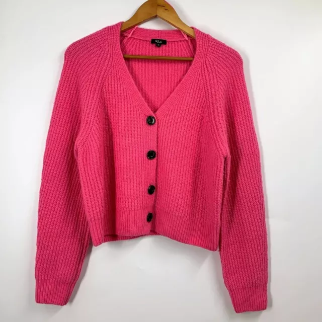 Rails Women's Josie Pink Button Up Wool Blend Cardigan Sweater Size XS