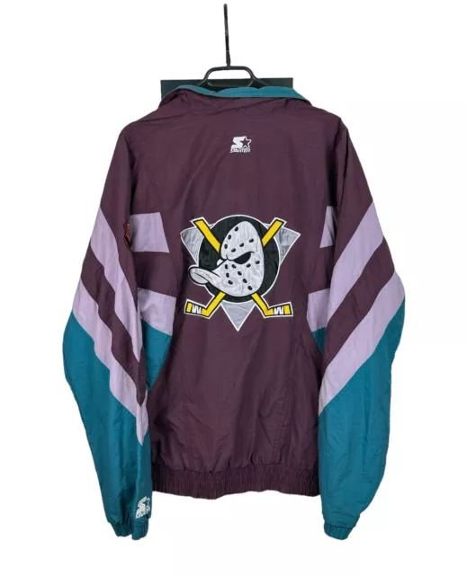 Vintage Starter NHL Anaheim Mighty Ducks 1/4 Zip Parka Jacket Size M Vintage Starter NHL Anaheim Mighty Ducks 1/4 Zip Parka Jacket Size M
