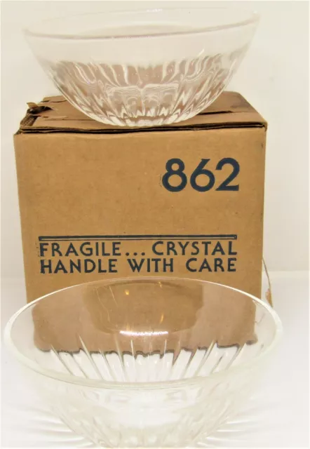 Princess House Full Lead Crystal Salad/ Dessert Bowls #862 Set of 2, EUC
