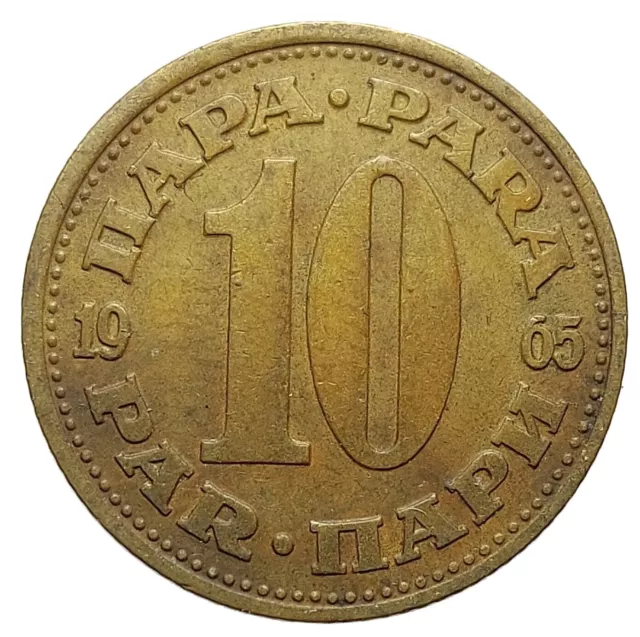 Yugoslavia 10 Para 1965 Aluminium Brass Coin G 160