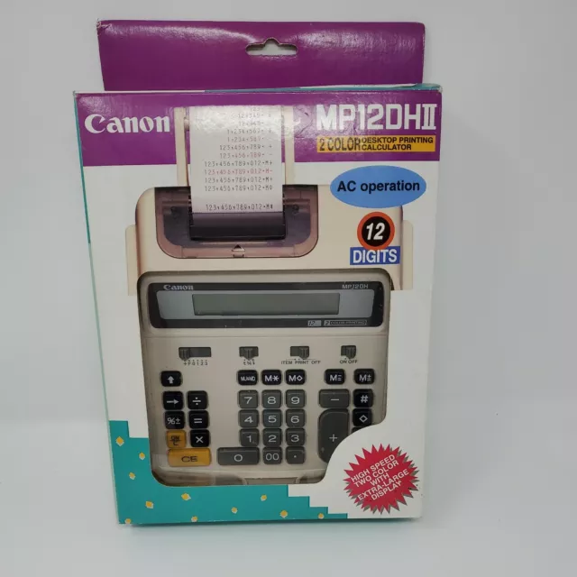 Rare Brand New In Box Canon 2-Color Desktop Printing Calculator Mp12Dhii