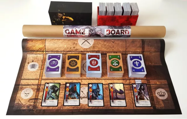 Witcher 3 Gwent 429 Cards English Complete Set 5 Decks Box Gameboard Game Board