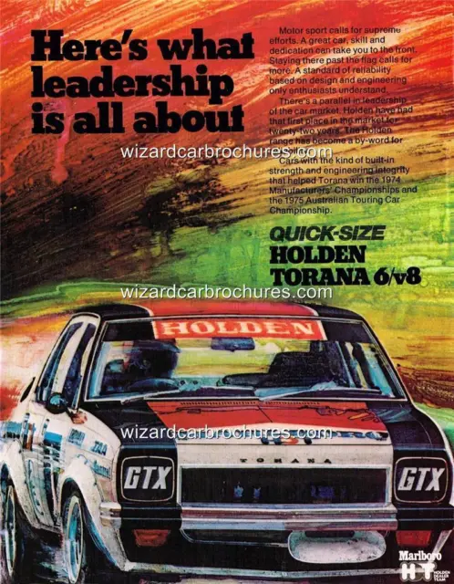 1975 Holden Torana Slr 5000 L34 Lh Hdt A3 Poster Ad Advert Advertisement