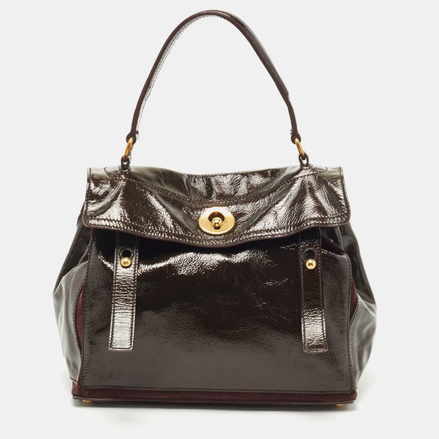 Yves Saint Laurent Burgundy Patent Leather Medium Muse Two Satchel Yves Saint Laurent Burgundy Patent Leather Medium Muse Two Satchel