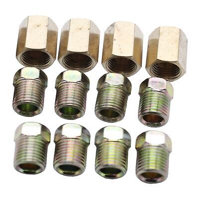 12Pcs 1/4 inch Brake  Connector Fittings Brass Unions Car Accessories