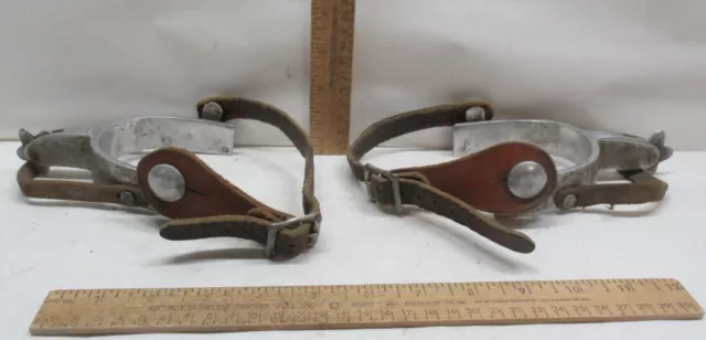 Pair Western COWBOY SPURS - RENALDE - mostly aluminum - USED - listing #1017231
