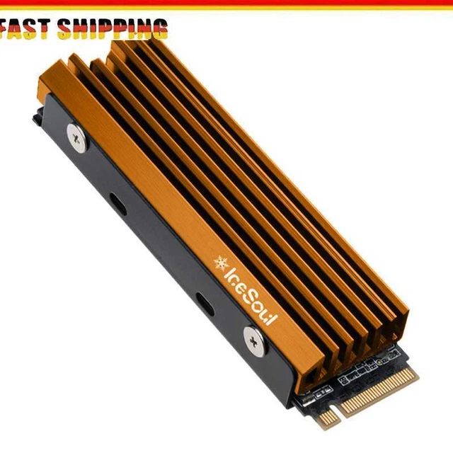 Disipador térmico disco duro FinalCool IceSoul 08 M.2 NVME NGFF 2280 SSD (dorado)