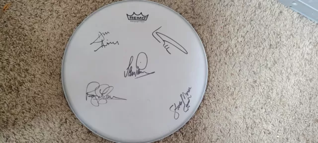 Deep Purple Signed 14" Remo Drumhead Jsa Coa New Line Up 2022-23 Autographed By5