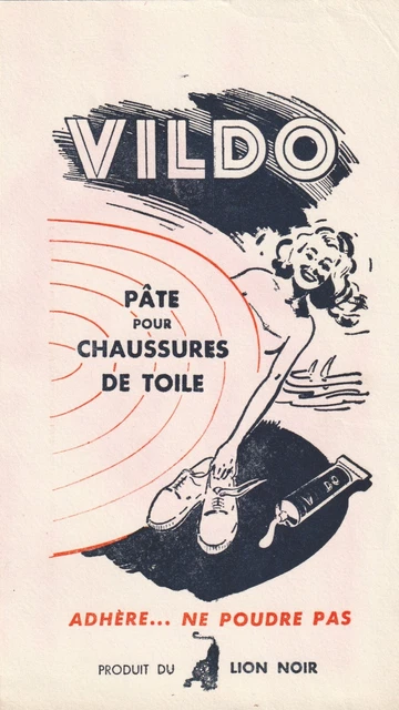 A35 Ancien Buvard publicitaire VILDO Produit Pour vos Chaussures de Toile