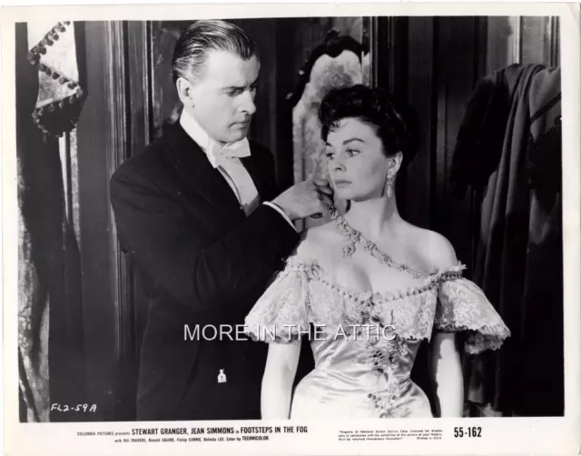 Stewart Granger Jean Simmons Orig Vintage Footsteps In The Fog Film Noir Still