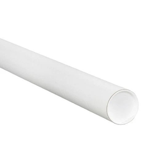 Aviditi White Mailing Tubes with Caps 3" x 12" Pack of 24 for Shipping Storin...