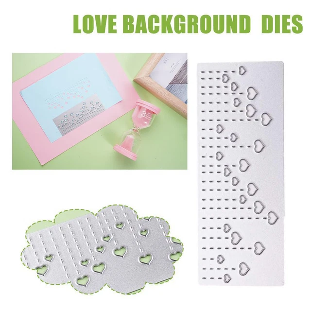 Heart Background Metal Cutting Dies DIY Craft Embossing I8Q5 tu1 Stencils S9L3