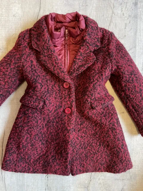 girls Designer Monnalisa red Wool Coat Jacket Set 2 Years Princess Never Worn
