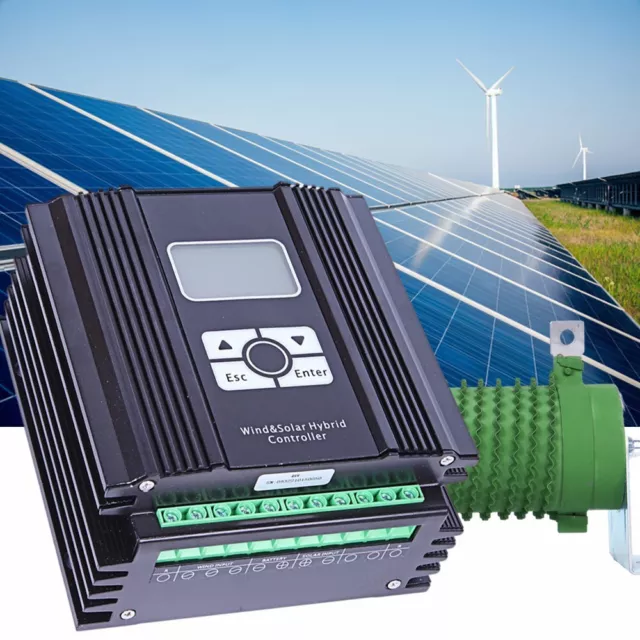 Regulador de carga híbrido MPPT 1000W generador eólico 600W regulador solar 12V/24V automático