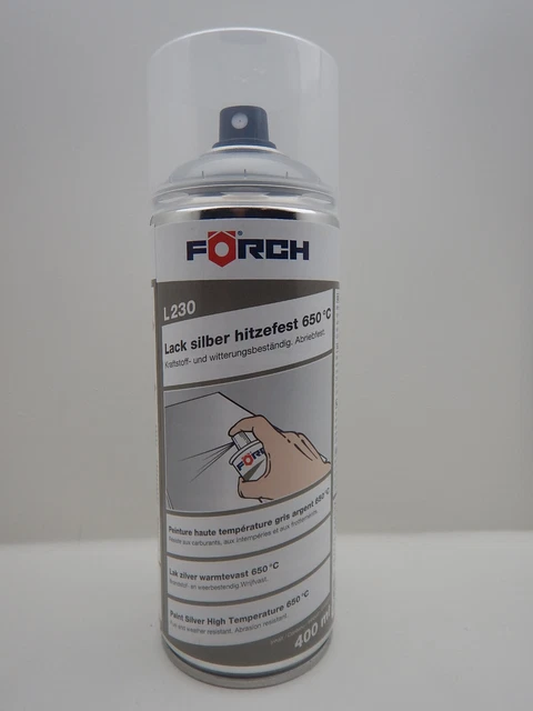 Spray Vernice Förch L230 Argento Resistente Al Calore 650°C Vernice 400Ml