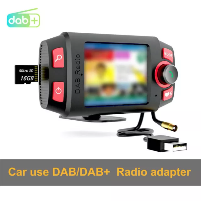 2.4inch LCD FM DAB/DAB+Autoradio Adapter mit Blue-tooth Freisprecheinrichtung CE