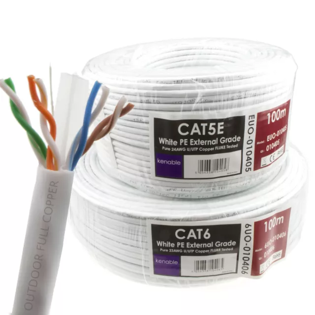 Externe CAT5e & CAT6 Extérieur Usage Cuivre Réseau Ethernet Poe IP Câble Bobines