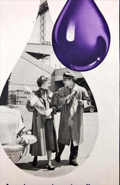 1953 Union Oil Company Motor Oil Vintage Print Ad Purple Motor Oil