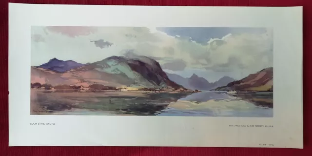 Loch Etive Argyll Orig Br Scottish Region Railway Carriage Print 1956 Merriott