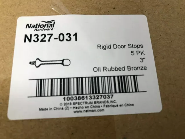 National Hardware N327-031 3" Oil Rubbed Bronze Heavy Rigid Door Stops 5-Pack