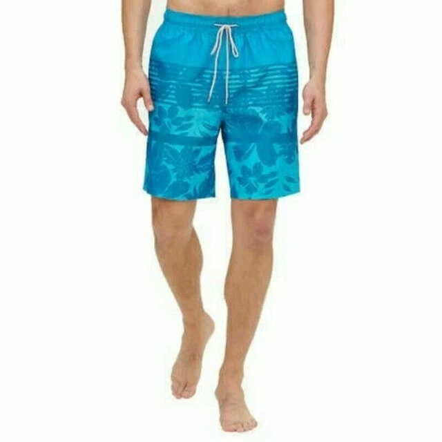 MEN'S SWIM SHORTS Size Large Kirkland Signature Blue Stripe Comfort