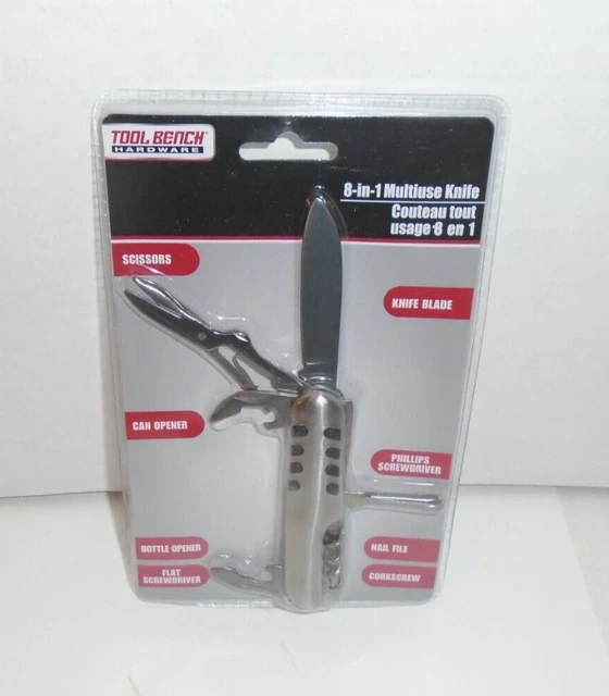 TOOL BENCH HARDWARE 8 In 1 Multiuse Knife Sealed Package 1.49 PicClick